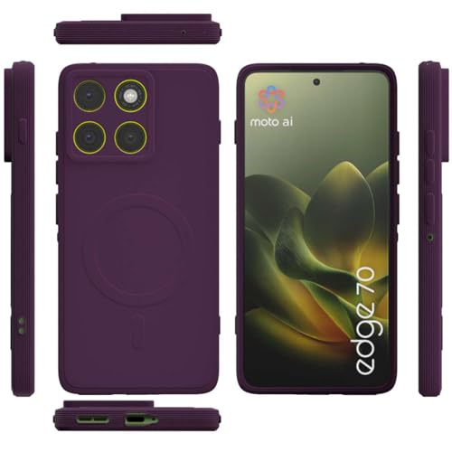 Image of Back Cover | MagFit Ring Design (Non-Magnetic) | Shockproof Case | Anti-Slip Grip | Raised Camera Edges | Slim Protective Case for Motorola Moto Edge 70 5G (Purple)