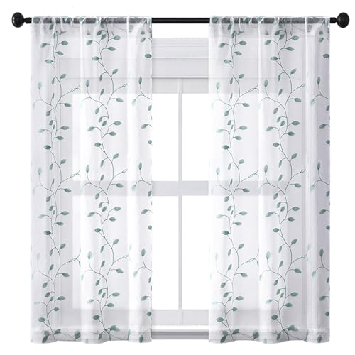 Lot de 1 Rideaux en Lin Semi 270 x 220 cm Rideaux Salon Semi-Transparent Rideau Voilages Intérieurs Rideau Transparent pour Chambre de Bébé et d'enfant, Bleu