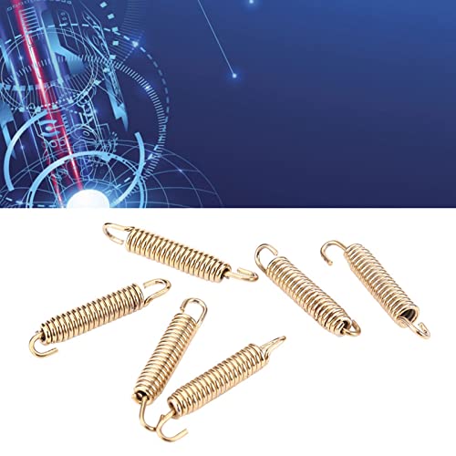 Qiilu 6 stücke Edelstahl Schalldämpfer Auspuffrohr Feder Haken für Motorrad Roller ATV(Gold)