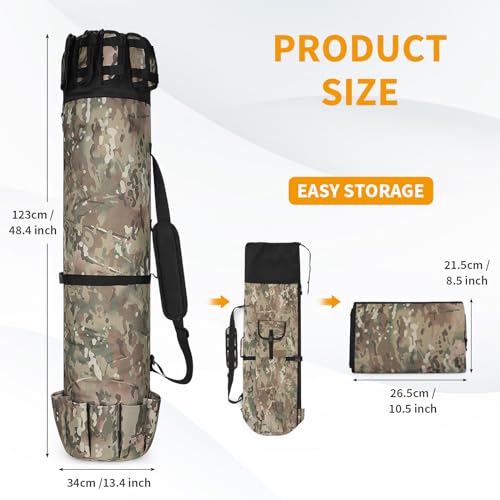 Wowelife Porta-bolsa para vara de pesca, bolsas verdes para vara de pesca, bolsa para transporte de