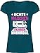 Fahrzeuge Fahrrad Bagger und Co. - Echte Mädchen Fahren Wohnmobil - S - Türkis - Bagger Kissen - XO1525 - Damen T-Shirt mit V-Ausschnitt