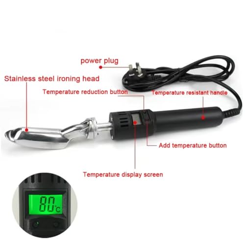 Mini fer à repasser numérique pour cuir avec température réglable 50-350℃ - 6