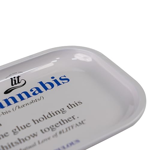 Image of LIT Metal Rolling Tray (White Edition) for Cigarette, Smoking Ash Bowl, Smoke Tray, Size 18x14cm (LITAF Accessories)