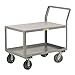 Little Giant GCK-2436-8PHBRK Sloped Handle Heavy-Duty Flush Top Shelf Utility Cart with 8" Phenolic Wheels with Brake, 3600lbs Load Capacity, 24" x 36" Shelf Size