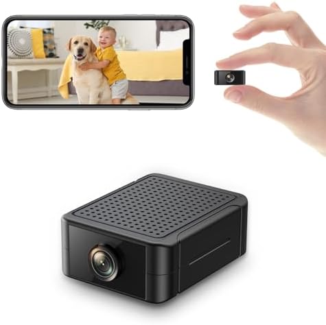 Spy Camera, Hidden Camera 4K Ultra HD with 4H Battery Life, SD Card & Cloud Storage, Motion Detection Alarm, Real-Time App Alerts, 2.4G WiFi & Night Vision for Home/Office Security