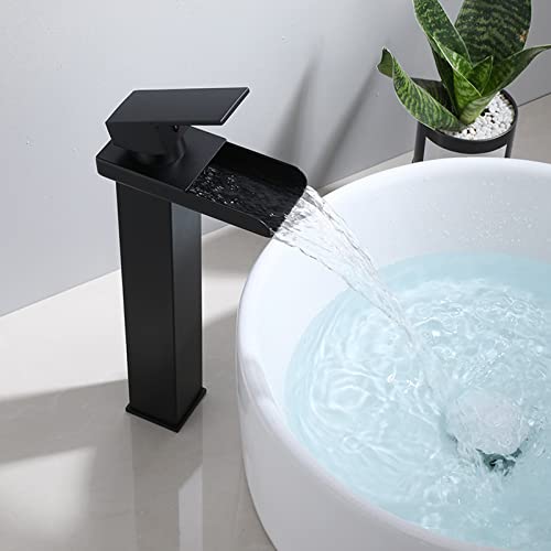 Mitigeur cascade noir pour lavabo mono-trou en laiton - 2