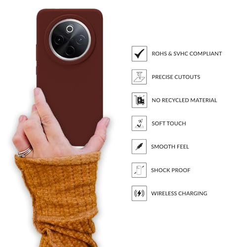 Image of SPRIG Compatible with Vivo T4 Premium SilkTone Back Cover Drop Tested Shock Proof Mobile Case for Men, Women, Boys and Girls with Camera Protection (Dark Brown)