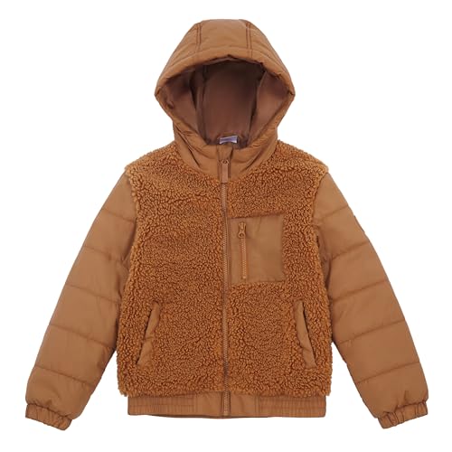 Rokka&Rolla Boys' Water-Resistant Teddy Sherpa Puffer Jacket