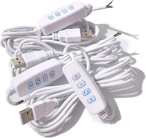 1 cable de atenuación LED USB de 5 V CC, extensión con interruptor de encendido/apagado, controlador de brillo ajustable para bombillas LED y lámparas, accesorios de luz USB, suministros de atenuación