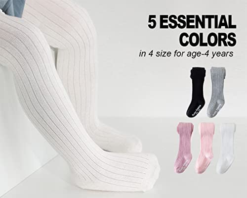 Image of Epeius Baby Girls Tights 3 Pairs Pack Seamless Non Slip /Skid Grip Cotton Leggings