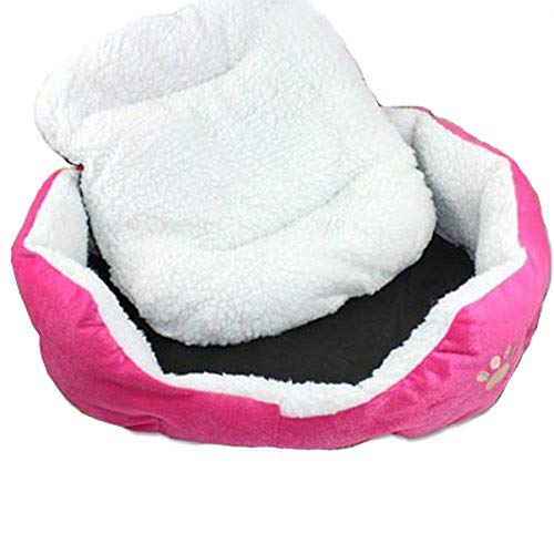 Resulzon Cute Paw Print Comfortable Pets Dog Cats Puppy Kitten Nest Mat Pad Soft Fleece Bed(Pink) #TOP5