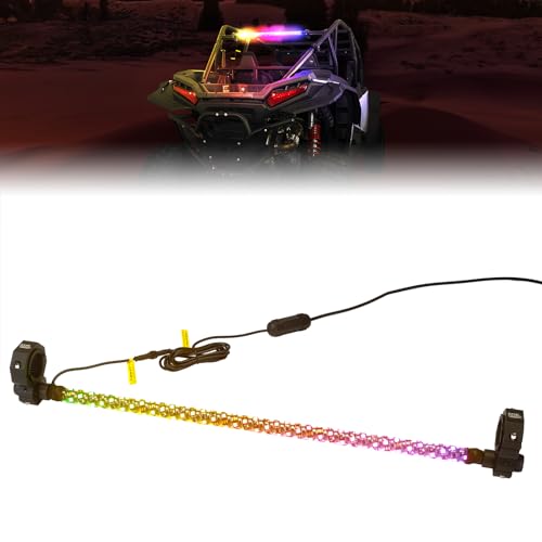 KEMIMOTO 30 LED Chase Light Bar for UTV 1.5-2 Roll Cage All in One with Strobe Brake Signal Light Compatible with Can-Am Maverick X3 Polaris RZR Whip Lights Style