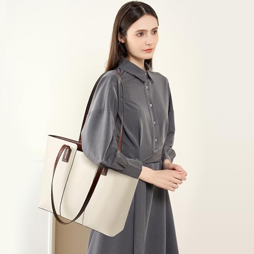 Bolso Tote grande de cuero genuino para mujer miniatura 2