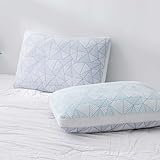 Shredded Memory Foam Cooling Soft Bamboo Viscose Pillows Queen Size Set of 2, Adjustable Hypoallergenic Hotel Quality Pillows for Stomach, Back or Side Sleeper, Oeko-TEX Certified