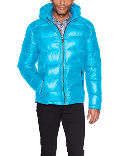 Image of GUESS Men's Mid-weight Puffer Jacket With Removable Hood