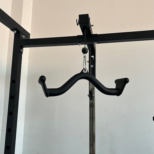 Image of BLUSLM Lat Pull Down Bar T bar Row Attachment, V Bar Tricep Lat Pulldown Attachments, Back Strength Training Bar for Home Gym Exercise Cable Machine Attachments