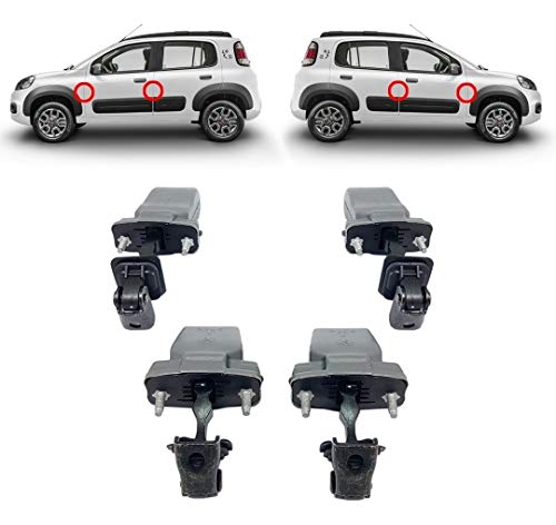 Kit Jogo Limitador Porta Dianteira Traseira Original Fiat Novo Uno Vivace Way Economy 2011 a 2020