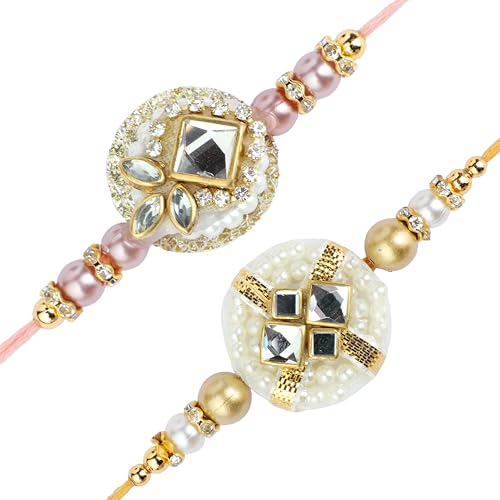 Set of 2 Rakhi for Brother Rakhi Thread Bracelets for Bhai Bhabhi Bhaiya veera Raksha Bandhan Rakhi Set Dora with Rakhi Card gift Pack for Brother Sister Indian Traditional Raksha Bandhan Festival