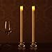12 Inches Dripless Led Taper Candles with Timer Function, Flameless Real Wax Electric Candle, Battery Operated for Christmas and Thanksgiving, Pack of 2 (Ivory)