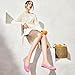 hash bubbie Women's Flats Shoes Women Comfortable Dress Shoes Pointed Toe Flats Ballet Mesh Knit Flat Dressy Slip on Business Casual Shoes (Pink,US8)
