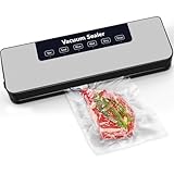 Vakuumiergerät 5 in 1, Vakuumierer Folienschweißgerät schnell-kompaktes für Trockene und Feuchte, Multifunktionales Vakuumiergerät für Lebensmittel mit Vakuumbeuteln (Silber)
