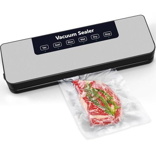Vakuumiergerät 5 in 1, Vakuumierer Folienschweißgerät schnell-kompaktes für Trockene und Feuchte, Multifunktionales Vakuumiergerät für Lebensmittel mit Vakuumbeuteln...