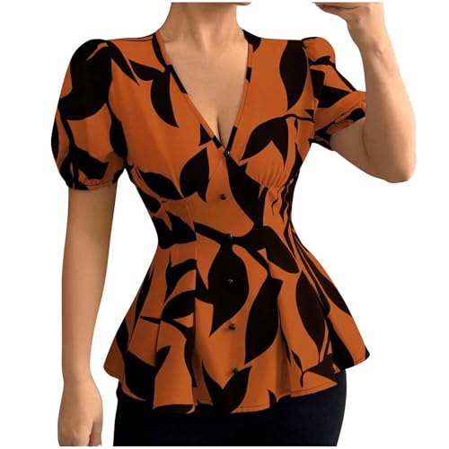 Graphic Tops for Women Fall Summer Short Sleeve Vneck Top T Shirt Blouse Women 2025 Fashion Y2K