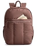 BAGSMART Backpack for Women, Travel Backpack with Large Side Pocket, 15.6 Inch Work College Backpack Purse, Waterproof Business Teacher Laptop Bag, Chocolate