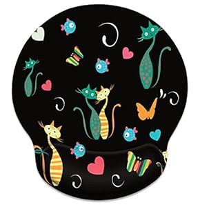 Britimes Katzenmotiv Ergonomisches Mauspad mit Handgelenkauflage