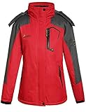 Camii Mia Women's Mountain Waterproof Ski Snow Jacket Windproof Fleece Parka Rain Jackt Winter Coat (X-Small, Red)