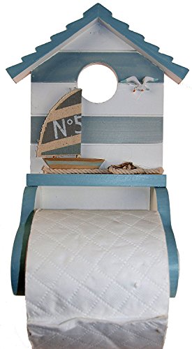 Preisvergleich Produktbild Cauldron Gifts Toilettenrollenhalter aus Holz im Strandhütten-Design