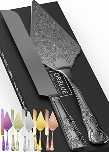 Orblue Engraved Wedding Cake Cutting Set