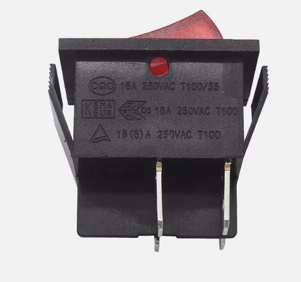 1PC Soken RK1-01 4-pin 2-Position Boat Type Rocker Switch 16A250V with Red Lamp
