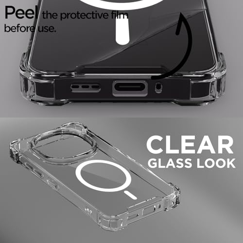 Image of Outlouders Back Cover for Oppo F31 Pro 5G Mag-Safe Transparent PC + TPU Bumper Case with Magnetic Support Shockproof Protection (Transparent Mag-Safe)