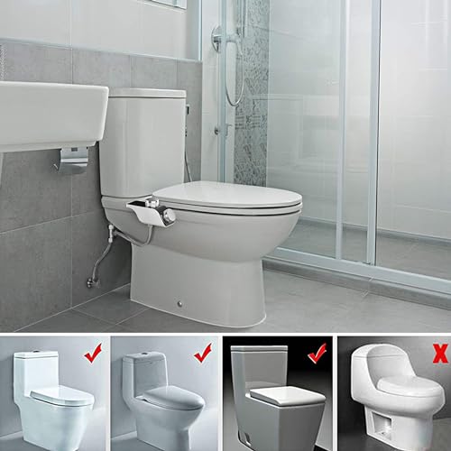 Classic Bidet Toilet Seat Attachment, Bidet Attachment for Toilet Non-Electric Self Cleaning Water Sprayer, Bidet Toilet Seat with Pressure Controls, Bathroom Bidet, Easy Installation