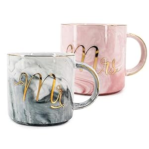 Ayat Retail | Premium Elegant Mr & Mrs Mug Set | Dishwasher Safe | Set of 2 Mugs | Perfect Gifts For Couples Wedding Or…