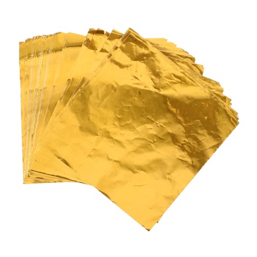 FOMIYES 100 Piezas envoltorios de chocolate envoltorios de de chocolate paquete de bricolaje papel de envases de chocolate envasado de Papel de aluminio Dorado