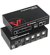 KVM Switch 4 Port, HDMI 2.0 4K@60Hz, Dolby Vision, HDCP2.2, Audio Out/Mic in, HDR10, HDMI USB Swi...