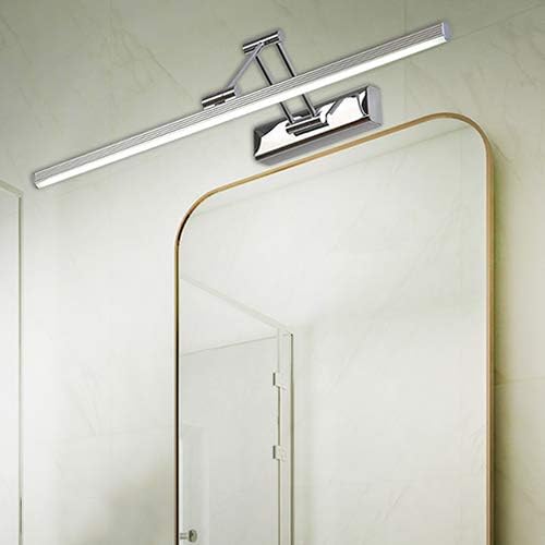 16W LED Wall Sconces Makeup Mirror Front Picture Light Fixture Adjustable Foldable Silver Pure White(6500K)