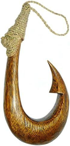 Alii of Hawaii 6" Hand Carved Wood Hawaiian Makau Fish Hook