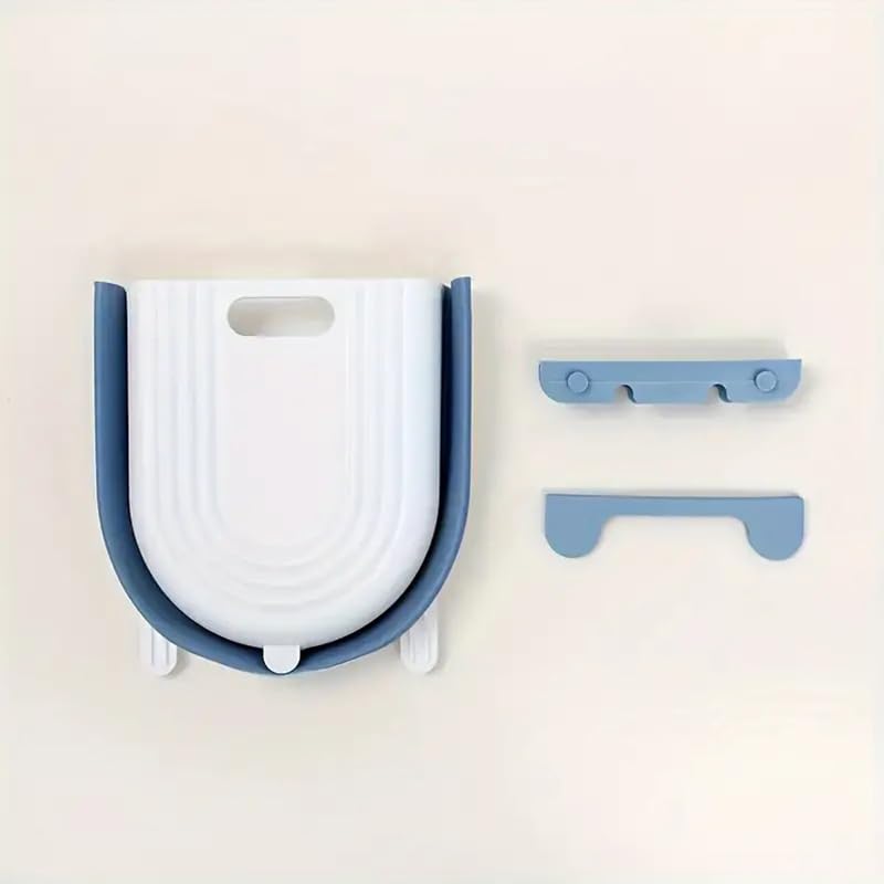 Caneca de basura plegable para cocina con gancho azul miniatura 5