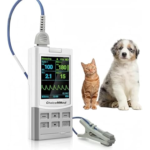 ChoiceMMed Handheld Pulse Oximeter for Vet Use - Heart Rate and Blood Pressure Monitor - Medical Monitoring for Dog, Cat, and Small Animals - Blood Oxygen Saturation Medical Monitoring Equipment Cover