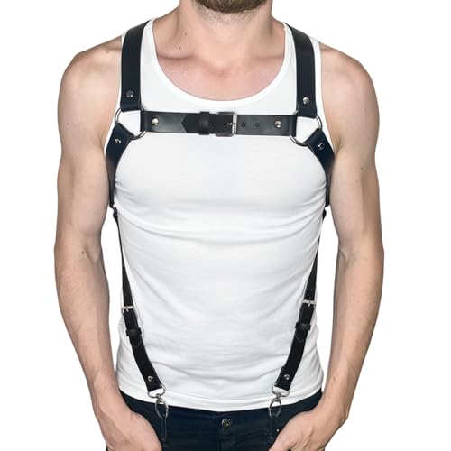 Men's Punk Body Harness Gothic Men Chest Bondage Men Gay Harness Sexy Bondage Body Harnais Sexy Chest Harness Fetish Costumes Suspenders