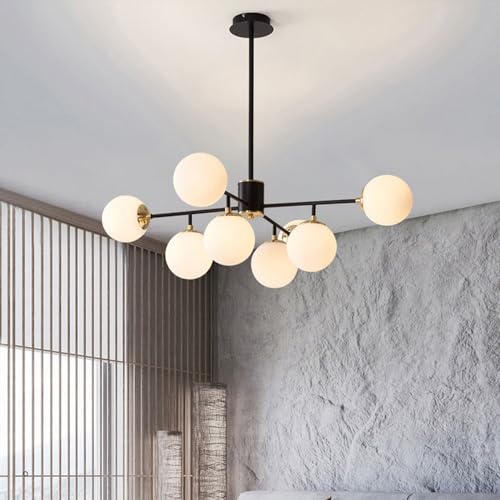 Plafonnier moderne de luxe style scandinave avec 10 verres suspendus E27 - 7