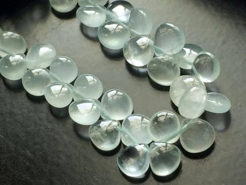 Aigue-marine uni en forme de cœur de 15 pouces pour création perles - 4
