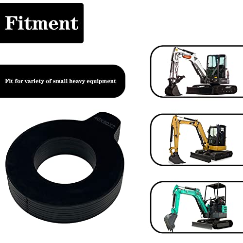 Image of 8 x 40mm Bucket Pin Shim Kit for Excavator and Skid Steer 2mm Thickness Fit for Cat Kubota Komatsu Takeuchi