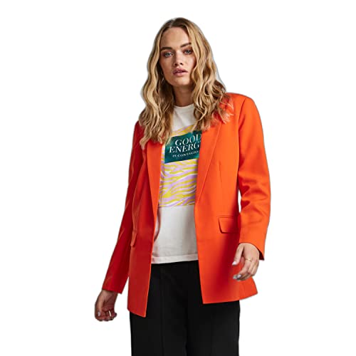 PIECES Damen Pcbozzy Ls Loose Blazer Noos Bc Klassischer Blazer, Tangerine...