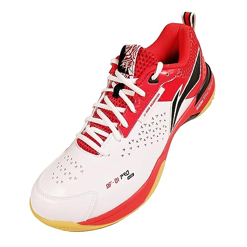 Image of Li-Ning Blade Pro Non-Marking Badminton Shoes (Standard White /Fire Red;7UK)