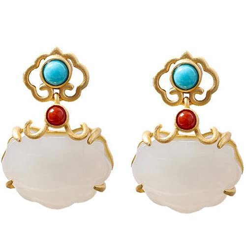 Boucles d'oreilles Ruyi en jade blanc naturel pour femme Cover