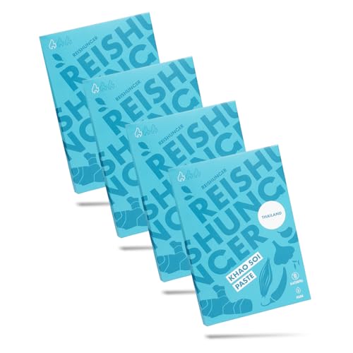 REISHUNGER Khao Soi Thai Curry Paste – 4 x 50g – Für cremige & leicht scharfe Khao Soi...